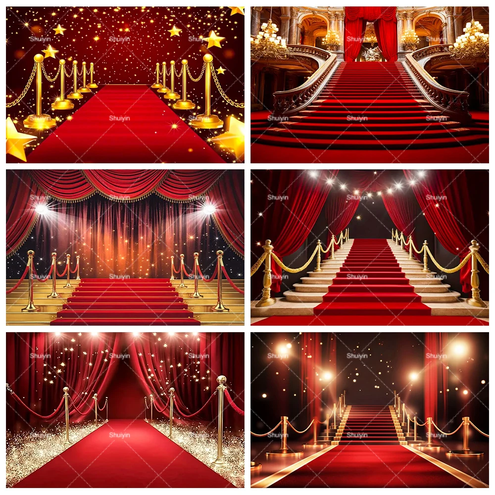 

Red Carpet Backdrop Movie Night Birthday Party Photography Background Star Awards Film Ceremony Celebration Banner Decor Props
