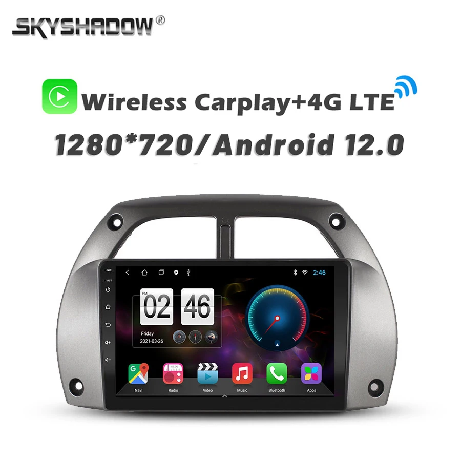 720P 360 Camera Carplay Auto 8G+256G Android 13.0 Car DVD Player GPS Map WIFI Bluetooth RDS Auto Radio For Toyota RAV4 2001-2006