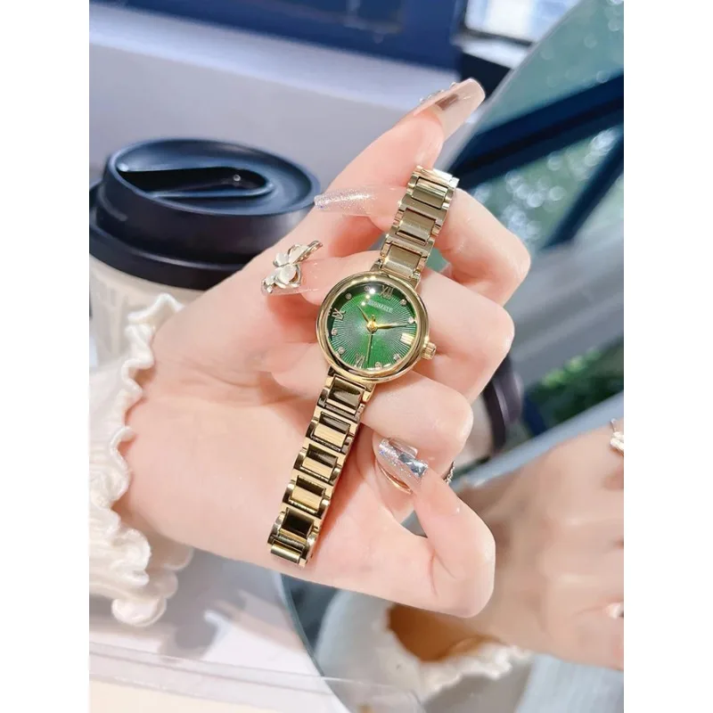 

SUNMATE Роскошные круглые часы для девочек, водонепроницаемые модные повседневные женские часы из нержавеющей стали, кварцевые студенческие часы, женские часы