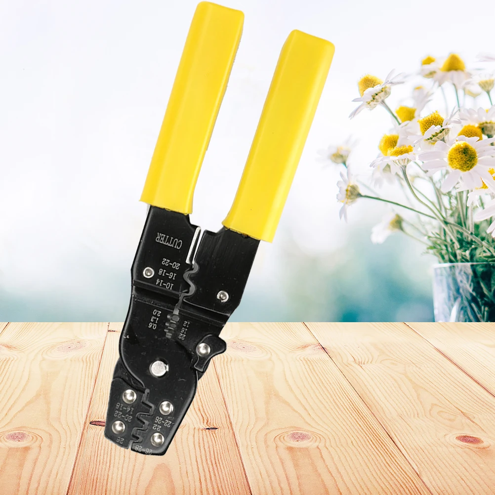 

Professional Coaxial Cable Pliers Multi-Function Electrician Wire Stripper Yellow Black Compression Tool Kit for Cable Connect