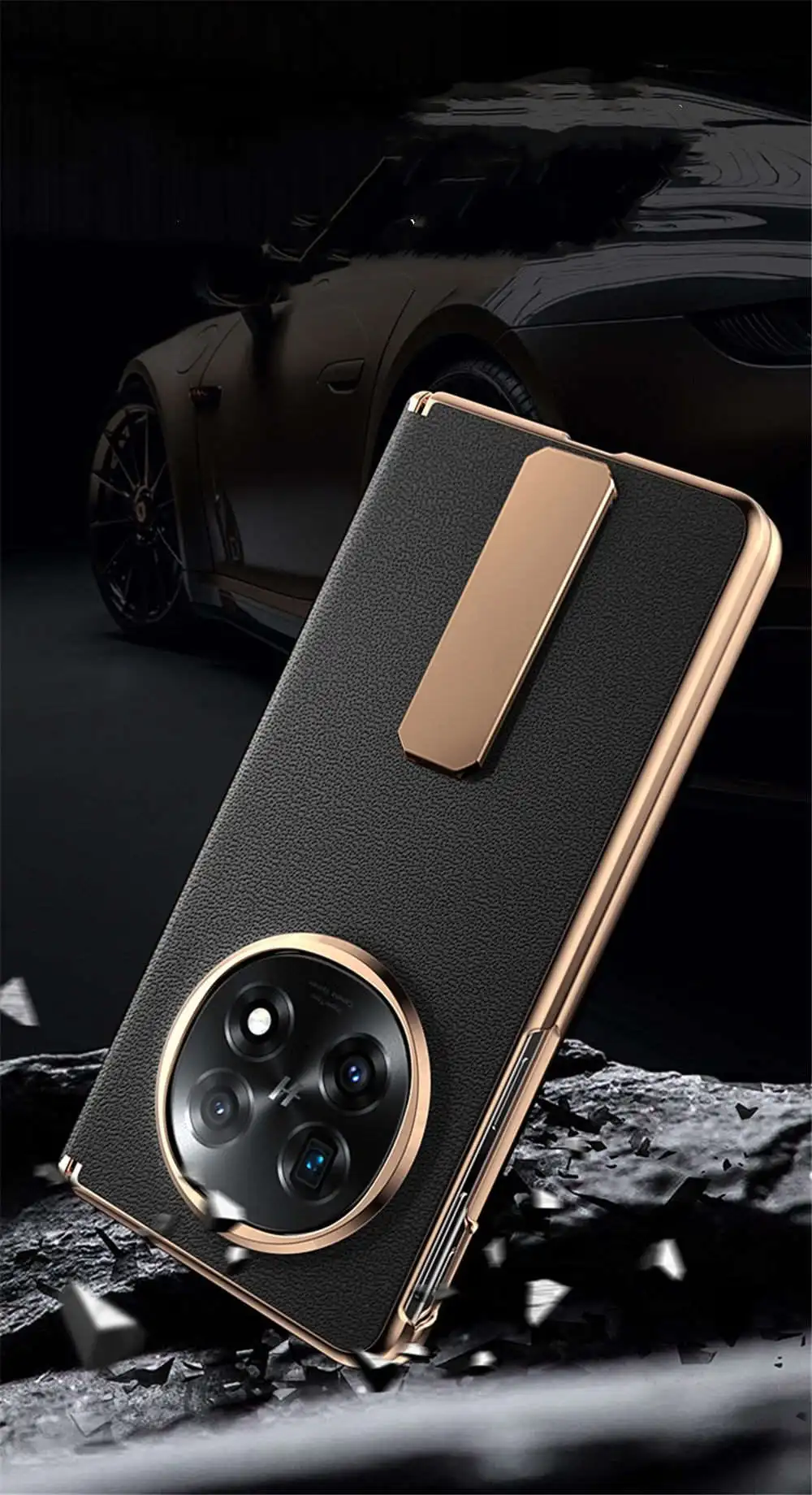 เคสยึดหนังวัวธรรมชาติระดับพรีเมียมสําหรับ OPPO Find N5 บานพับป้องกันคลุมทั้งหมด