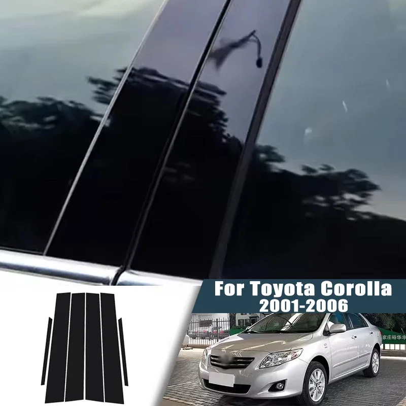 

For Toyota Corolla 2001-2006 2002 2003 2004 2005 Window Trim Covers Center Film Column B C Pillar Posts Sticker Car Accessories