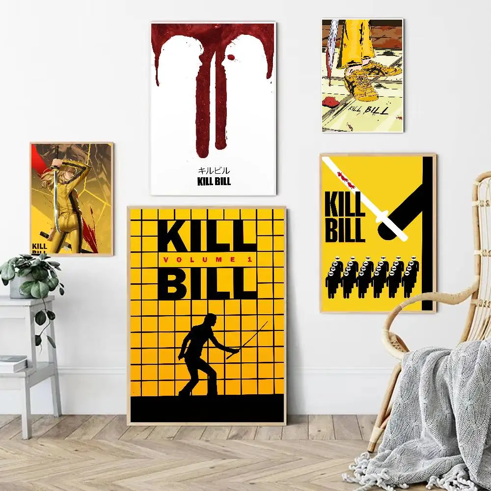 Movie Kill Bill Volume Cartoon Anime Poster Watercolor Art Kids Room Decoration Wall Hanging Painting Kids Gift