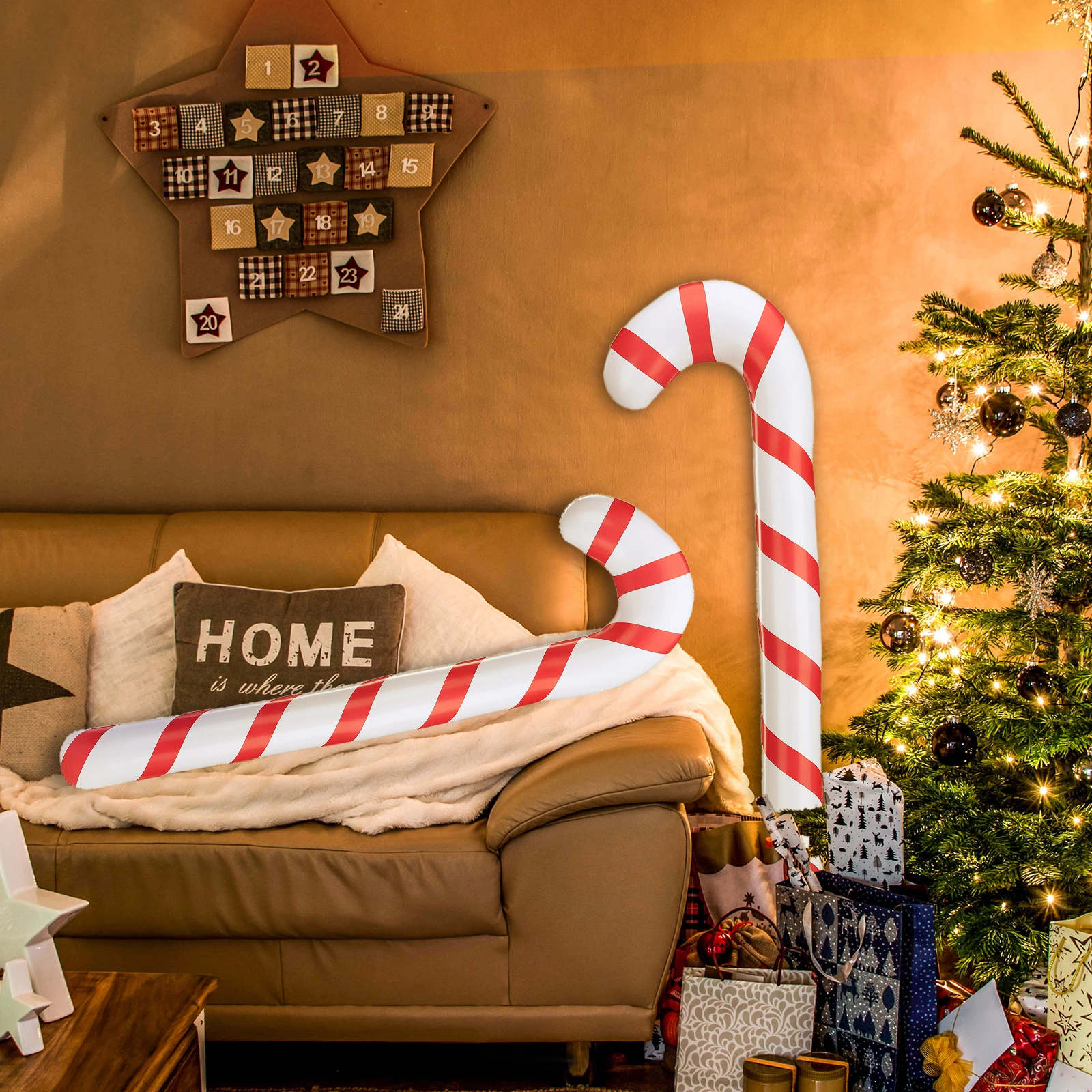 Home christmas decorations Inflatable Candy Cane Blow Up Indoor Outdoor Yard Xmas Decor Party Favor Christmas Tree Ornaments