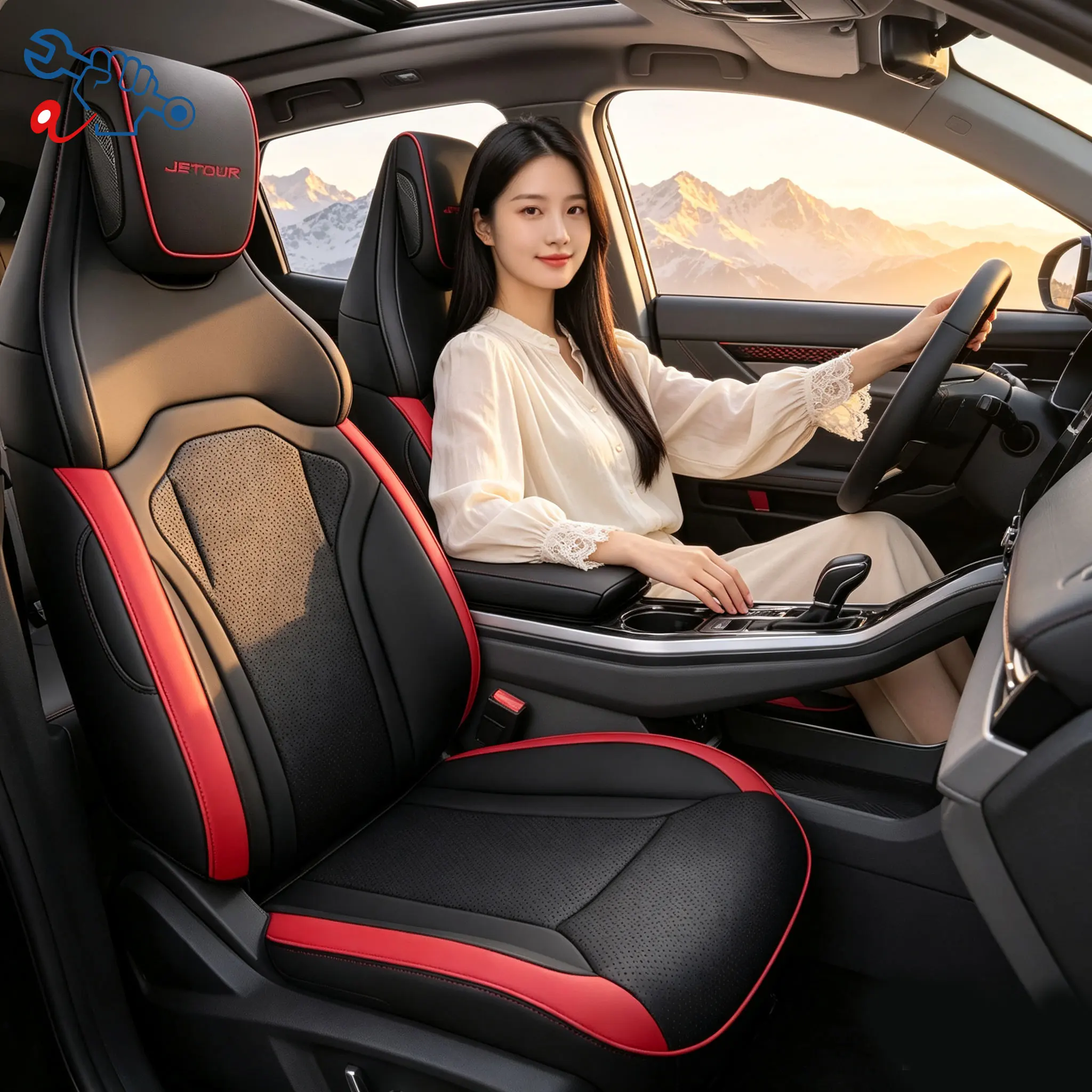 Left‑Drive Car Seat Cover For Jetour Dashing 2022‑2026 Full Enclosed Auto Cushion All‑Season Interior Refit Modified Seat