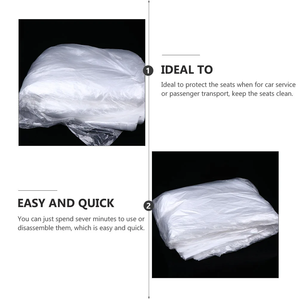

50pcs Car Repair Seat Cover Disposable Plastic Protector For Auto Service Mechanics Anti-Dirt Dustproof Car Interior