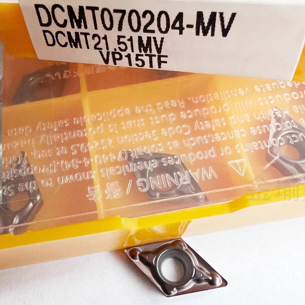 오리지널 미니 금속 선반 작업 도구 DCMT070208-MV DCMT070202-MV DCMT070204-MV VP15TF NX2525 UE6020 CNC 기계 터닝 인서트
