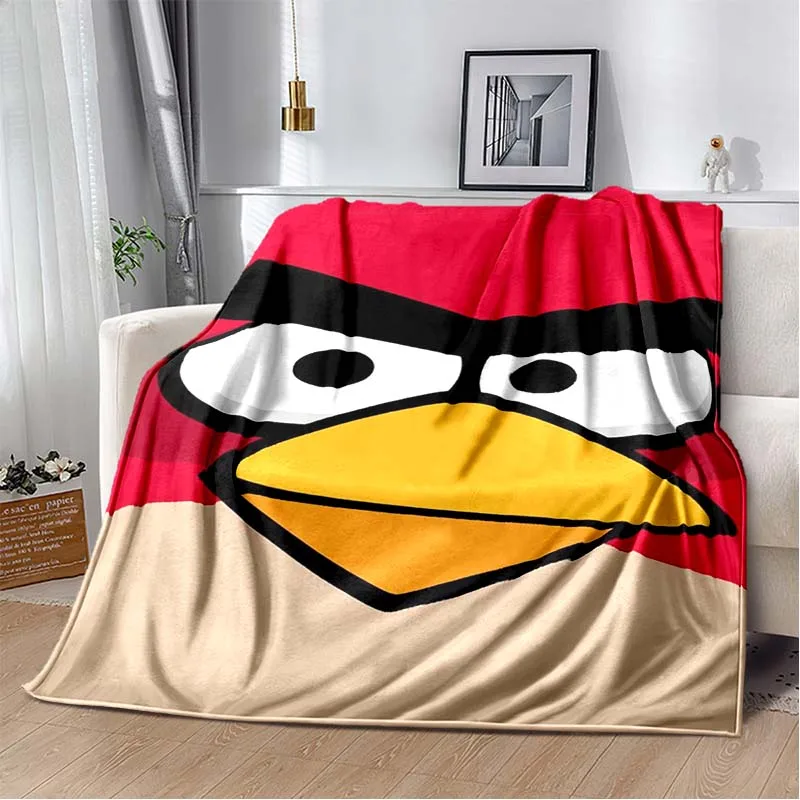 A-Angry-s B-Birds-s Cartoon Game Print Flannel Blanket Ultra Soft Warm Throw For Kids Couch Bedroom Living Room Indoor Home Gift