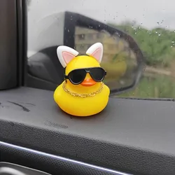 1PC Cute Yellow Duck with Cat Ears Bicycle Decoration, Car Decoration, Novice Driver Gift, Festival Gift