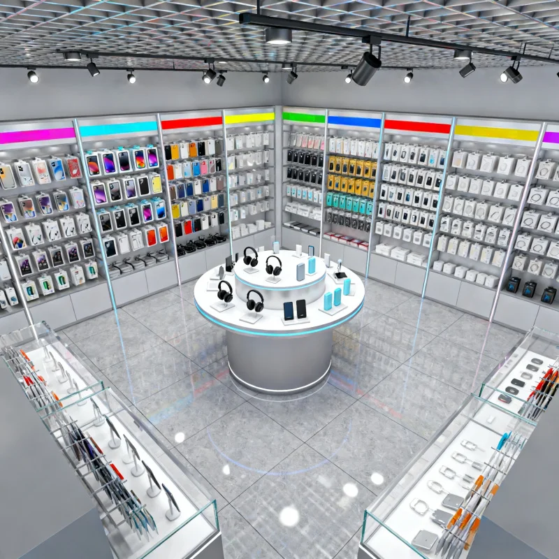 custom.Simple Style Interior Design Display Shelves Phone Shop Display Cabinet Accessoires De Telephone Portable