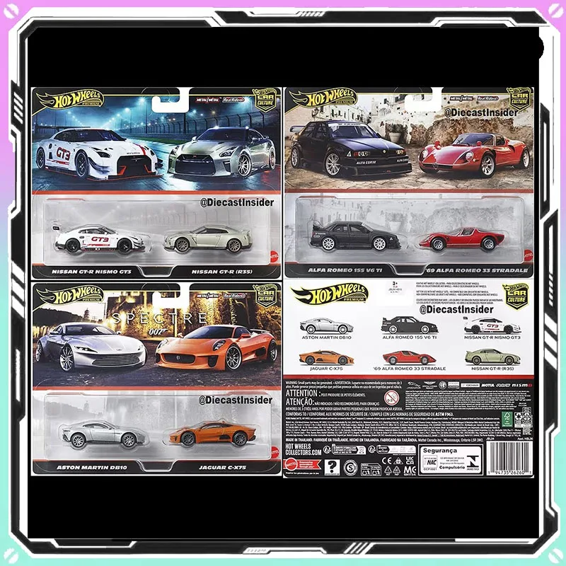 

Новая модель автомобиля Hot Wheels HBL96 Nissan Aston Martin Alfa Romeo, индивидуальная коллекция, модель автомобиля из сплава, двойной автомобильный набор, подарок на день рождения, игрушки