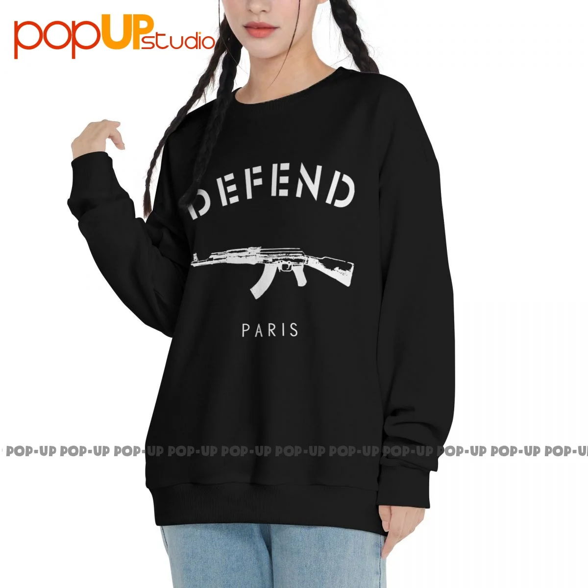 Defend Paris Ak47 Trendy-D Sweatshirt Pullover Shirts Vtg Trend All-Match High Quality