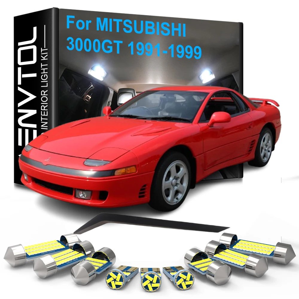 

12 шт. светодиодные внутренние фонари Canbus для Mitsubishi 3000GT 1991-1994 1995 1996 1997 1998 1999 купольные лампы для багажника и номерного знака