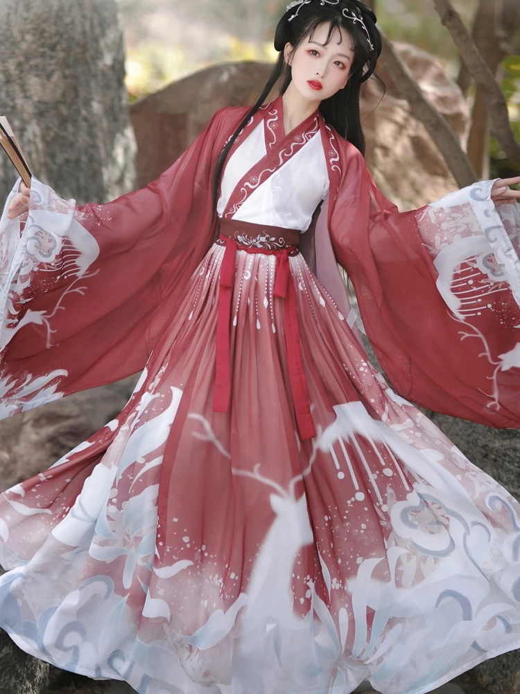 Hanfu tradicional para mujer, traje de princesa de la antigua dinastía Han china, traje Tang, ropa de actuación en escenario