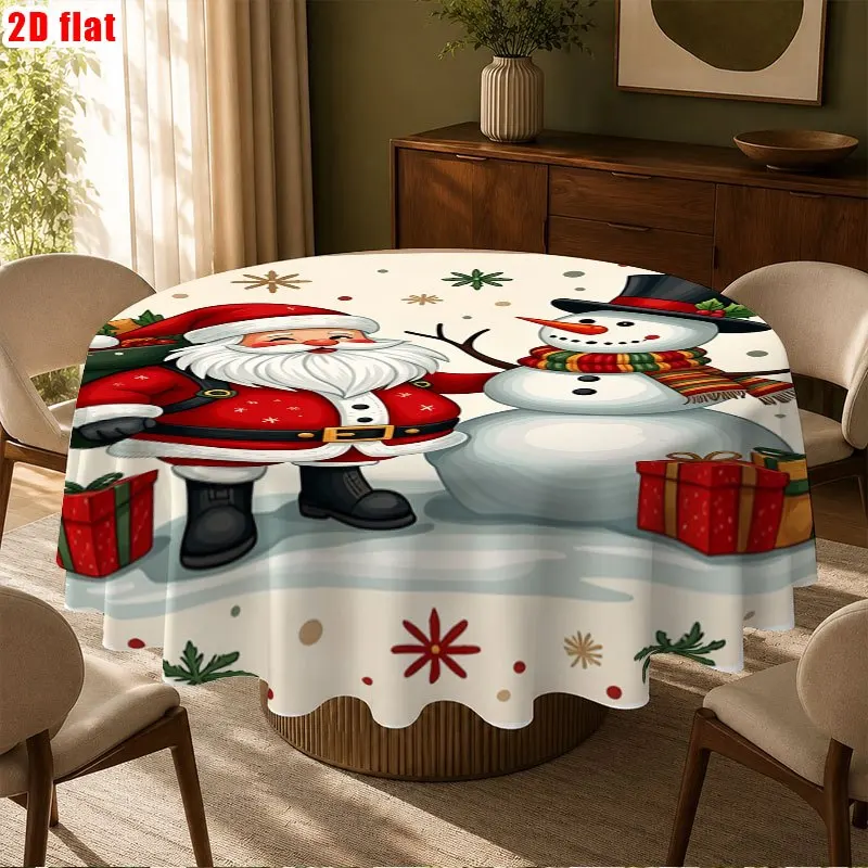 Party Tablecloths/Ro Tablecloths 1Pc, Christmas Catering Ro Tablecloths Featuring Santa and Snow