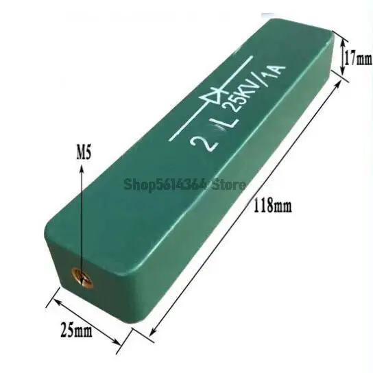 25KV 1A High Voltage Rectifier HV Silicon Stack Diode 2CL 120x26x20mm M5 Thread