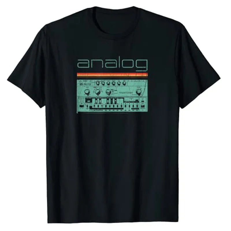 Analog Vintage Synthesizer T-Shirt Acid Synth 80s Japanese-Analog Retro Tee Tops Music Lover Outfit Gifts Women Men Cotton Tees