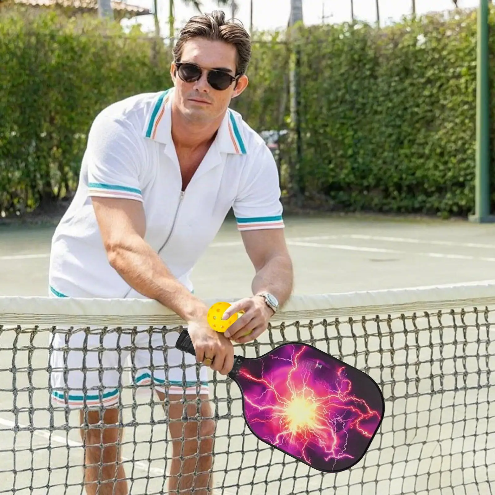 

Pickleball Paddle Set Ball Play Paddle Set Fiberglass Professional Ergonomic Lightweight Sports Accessories For Indoor Boy Home