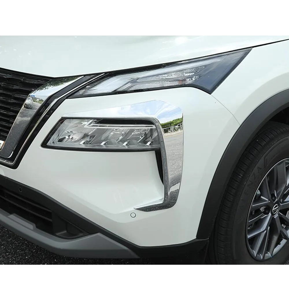 For Nissan X-trail Xtrail Rogue T33 2021 2022 2023 2024 2025 Front Fog Light Lamp Spoiler Eyebrow Eyelid Strip Trim Accessories