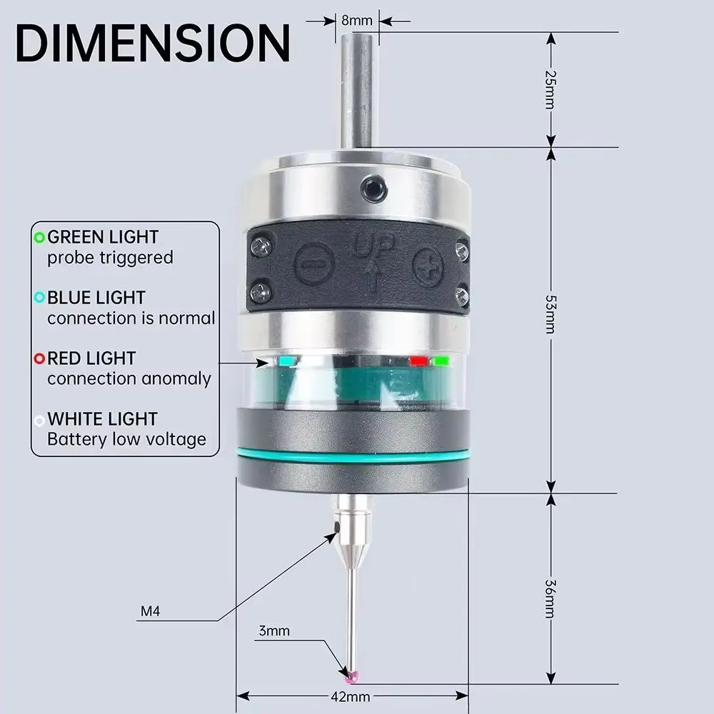 GP-800 Wireless Probe Tool For CNC Machining Centers 3D Edge Finder Centering Rod Replacement Renishaw OMP40-2 Marposs
