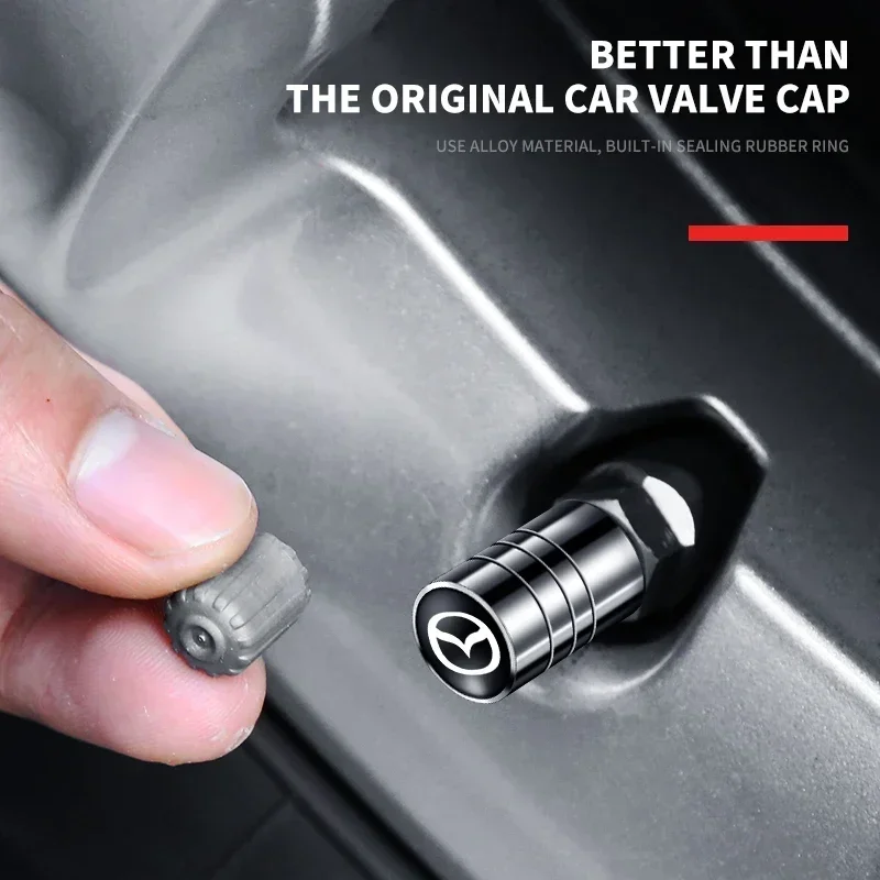 4pcs Car Badges Wheel Tire Valve Caps Tyre Stem Covers Auto Accessories For Mazda CX5 CX30 CX3 CX7 2 3 bk 6 gg gj 3 6 2 MS SPEED image 6