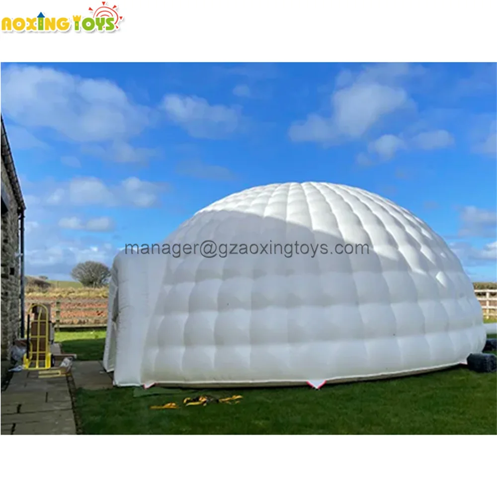 10M Trắng Lớn Oxford Bơm Hơi Igloo Dome Lều Đèn LED Đảng Lều Cho Thương Mại Quảng Cáo Cưới Sự Kiện