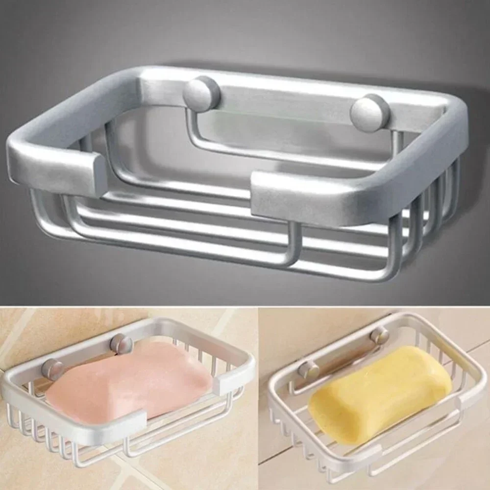 Portable Stainless Steel Soap Dishes Wall Mounted Shower Soap Holder Bathroom Storage Box Container Soap Dish Basket Tray New