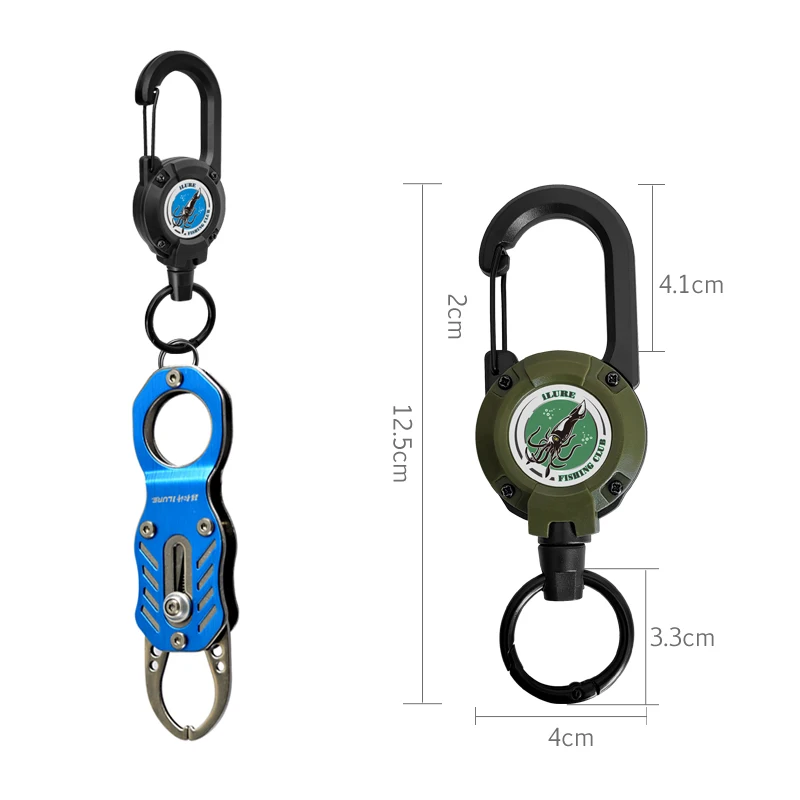 New Fishing Tackle Retractable Buckle Carabiner Steel Wire Retention Rope Outdoor Anti loss Tool Freshwater Sea Accessories