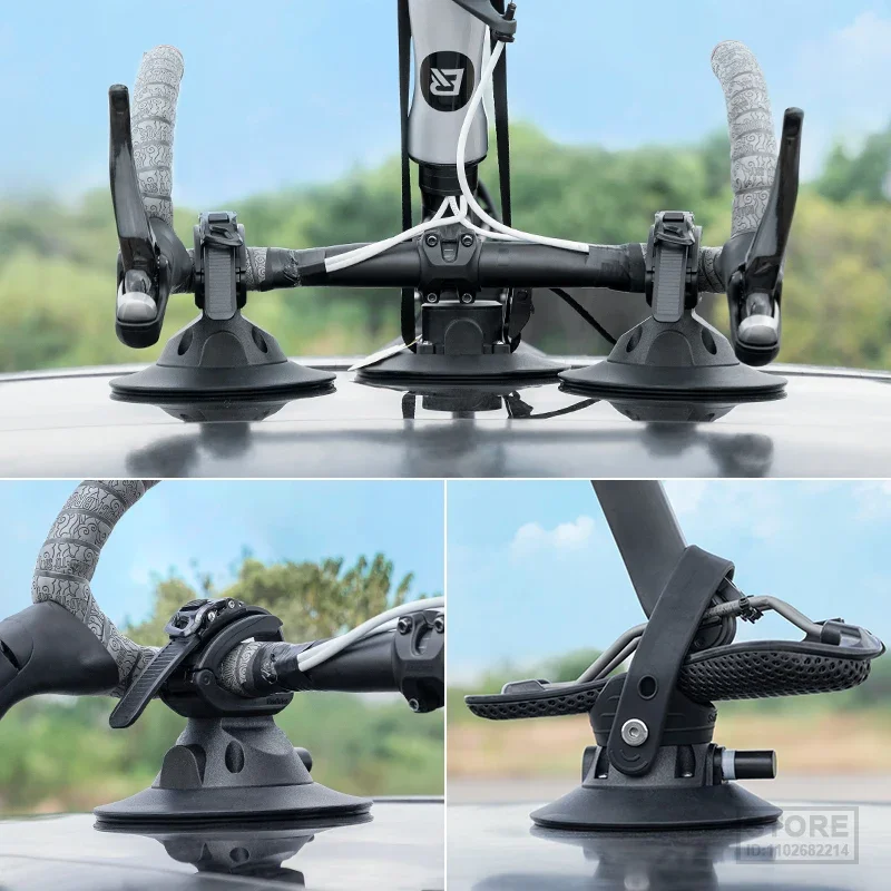 ROCKBROS Suction Cup Bike Rack for Car Quick Release Aluminium Alloy Carrier Roof Top Sucker Cycling Vacuum