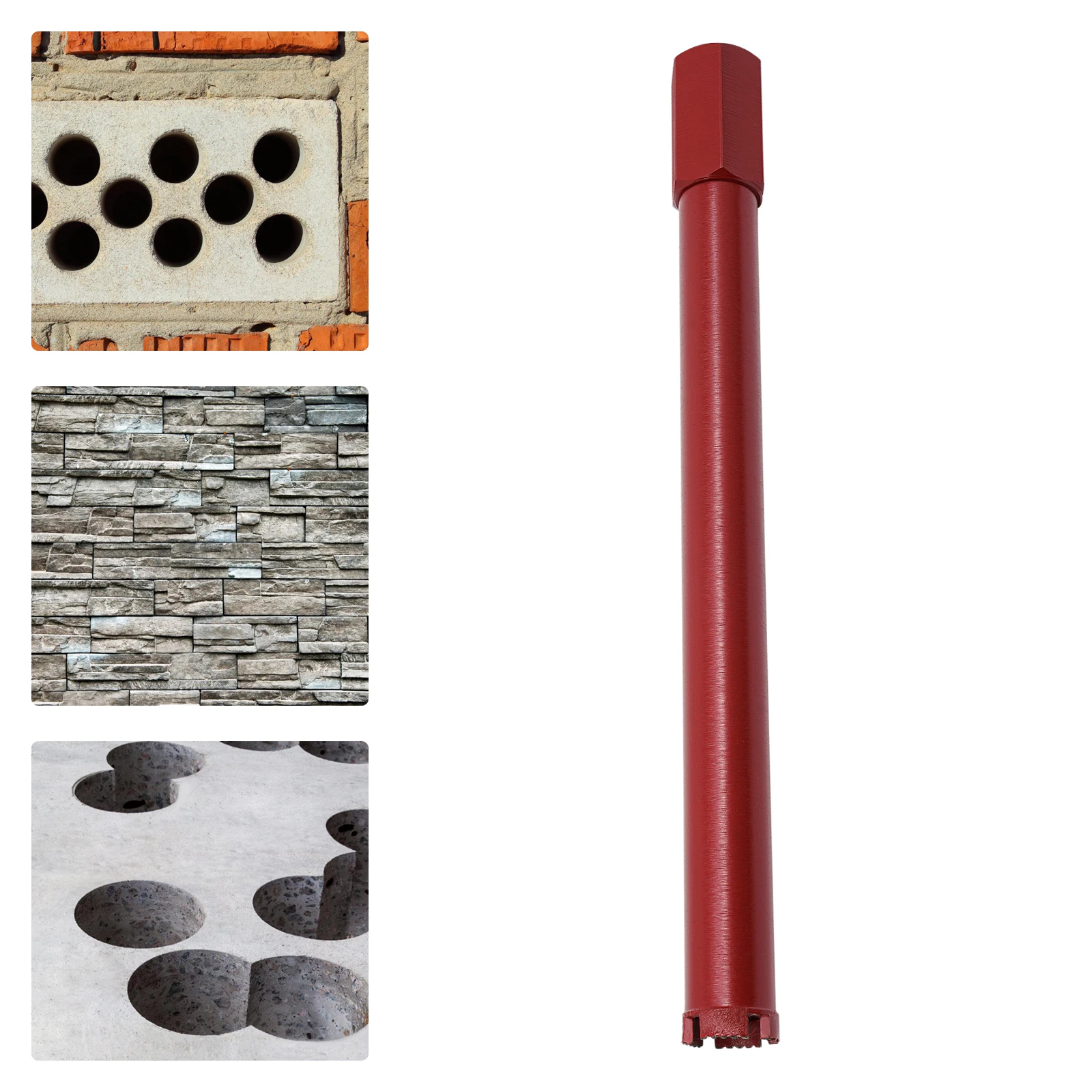 38x470mm Wet Core Drill Bit, 400mm Depth, 45# Steel Masonry Concrete Hole Saw, Turbo Tooth, Hex Shank, Universal Fit for Handheld Coring Machines