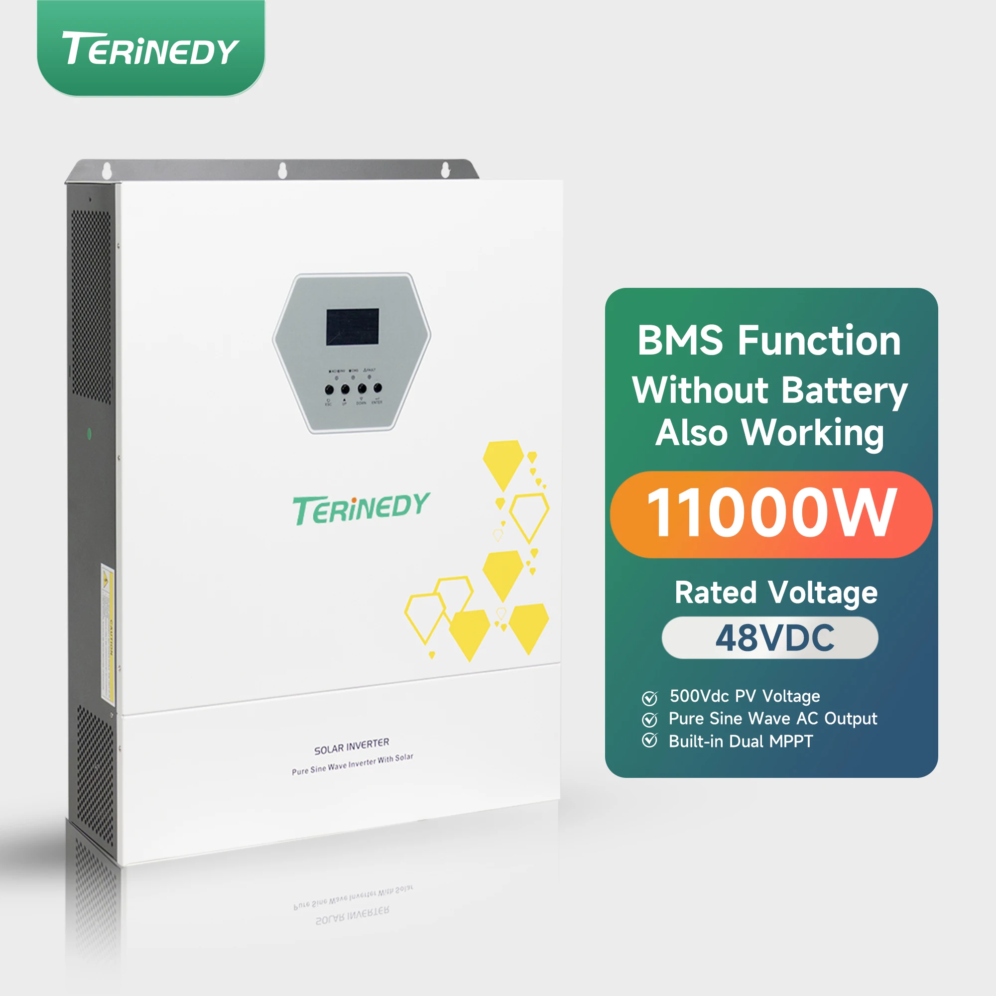 11kw Hybrid Solar Ongrid Inverter with MPPT Controller DC AC Grid Tie Three Phase Output