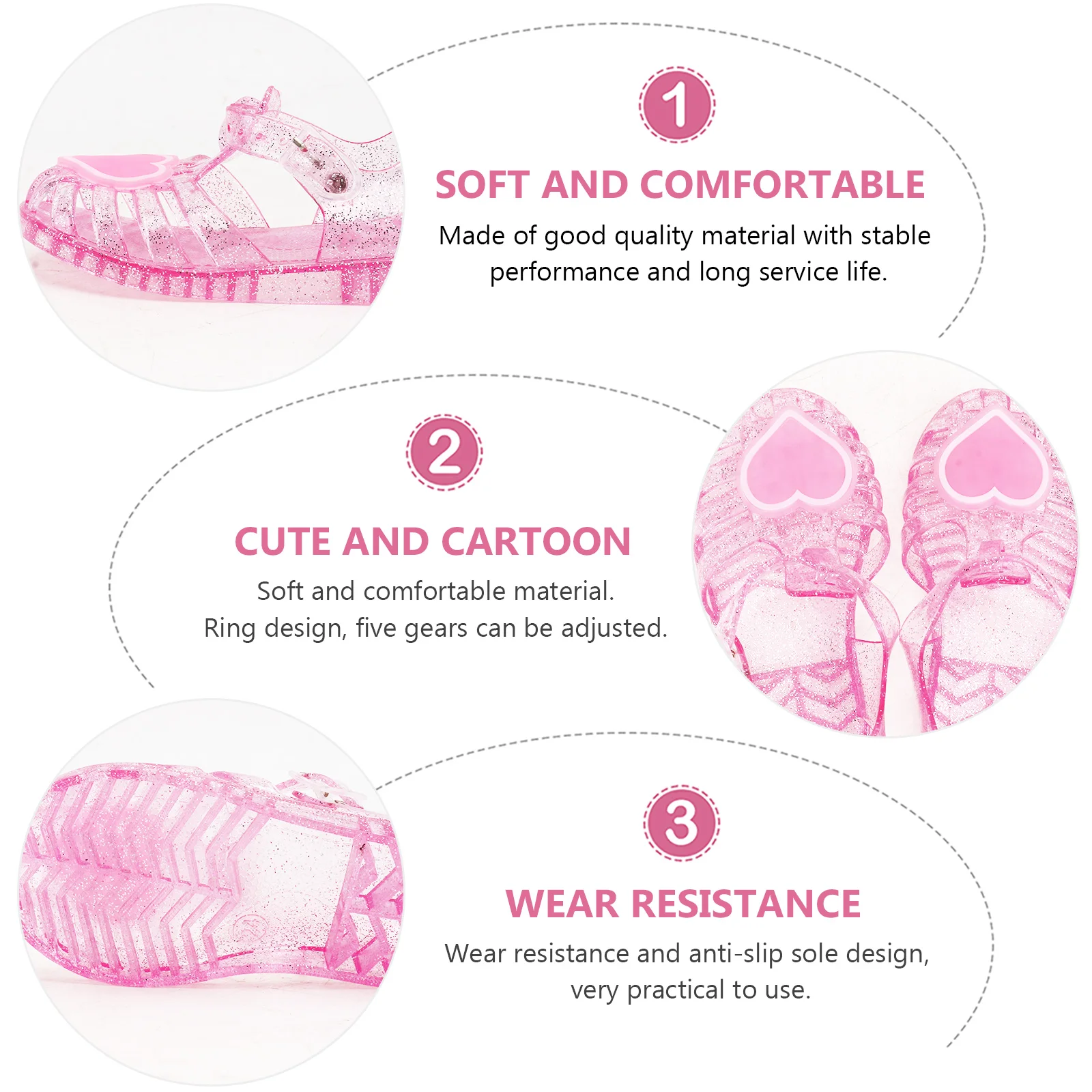 

1 Pair Cute Anti-Slip Kids Summer Sandals Breathable Beach Shoes For Children Red Comfortable Sole Sandals Cartoon Design