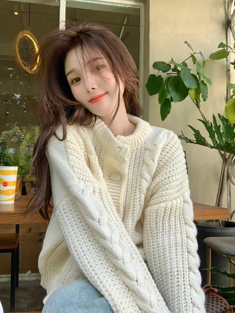 

Sweaters Jumpers Cardigans Womens Cardigan Woman Long Pure Wool Patch Border Oversized Weekend Western Casual Comfortable Cozy