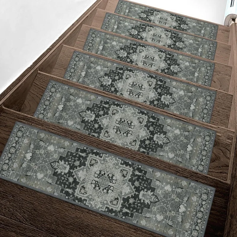 VIKAMA Staircase Treads Pad Donell European Pattern Durable Anti-Slip - Suitable For Elderly And Children - Staircase Decoration
