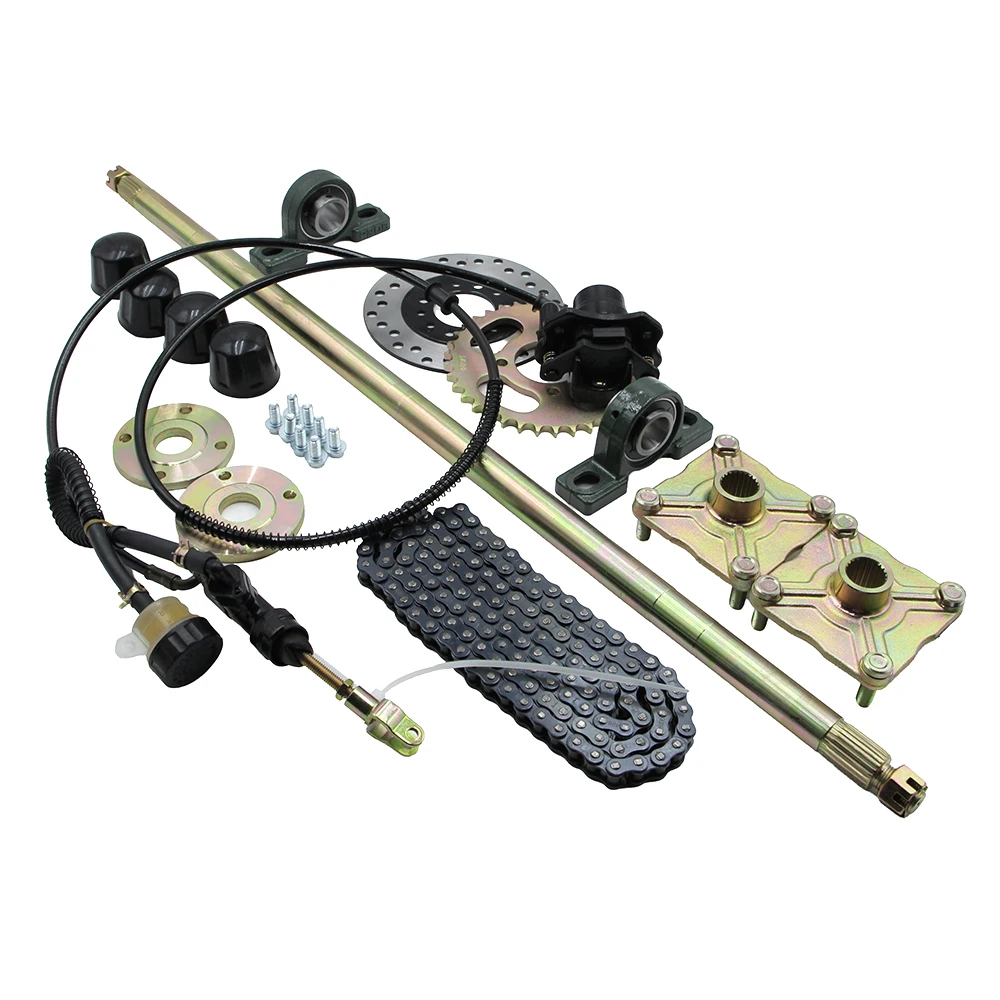 1000 mm 850 mm ATV Quad Go Karts rear axle complete assembly 4 /3 hole hub with Foot Lever Hydraulic Disc Brake 37T sprocket