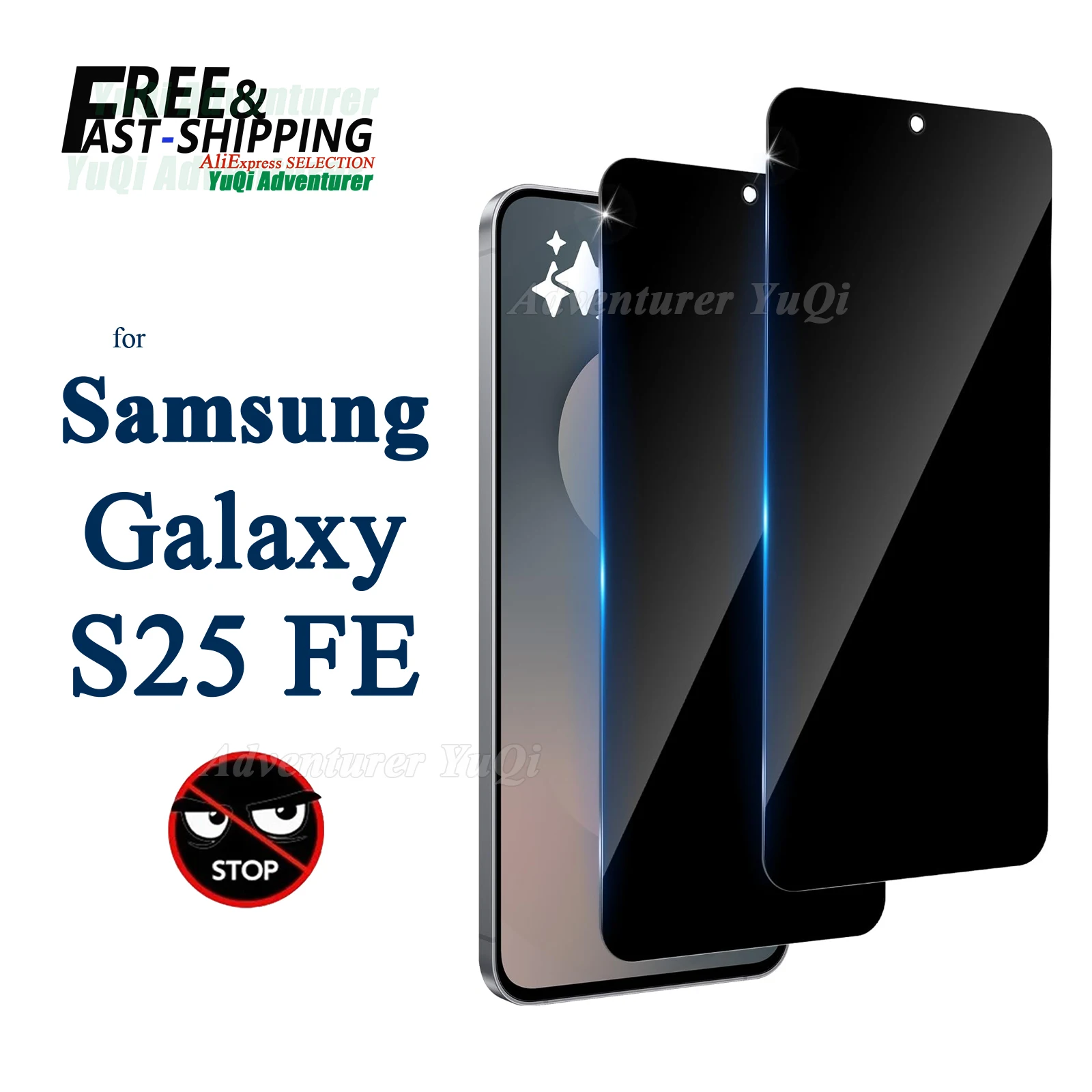 Anti Spy Screen Protector For Samsung Galaxy S25 FE Fans Edition Privacy 9H Tempered Glass Anti Scratch Peep Case Friendly