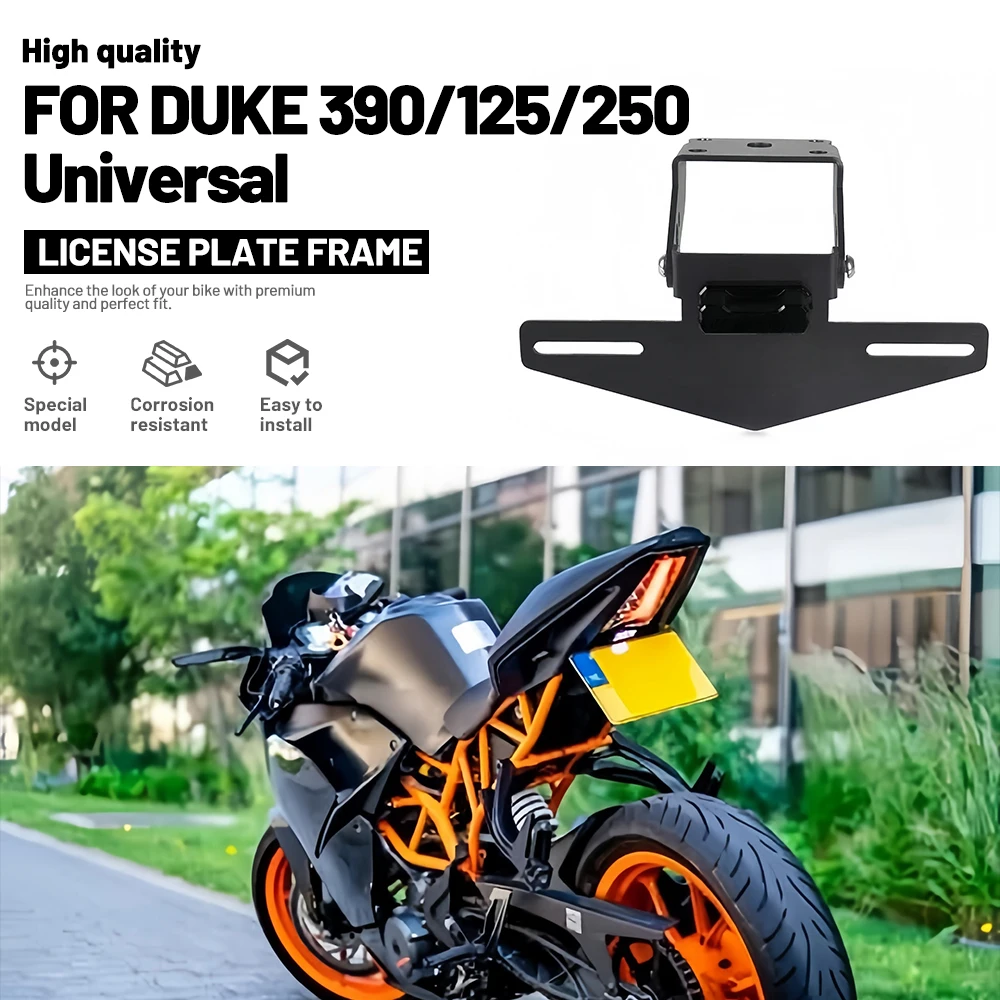 For KTM DUKE 390 125 250 LED Tail Light Rear Motorcycles Foldable Tail Tidy License Plate Holder Turn Signal Lights