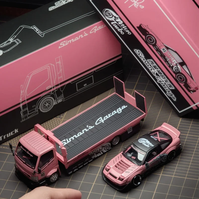 New Microturbo Simon'S Garage 1:64 180sx Modified Transport Trailer China 10th Annual Greater Bay Area Auto Culture Festival Car