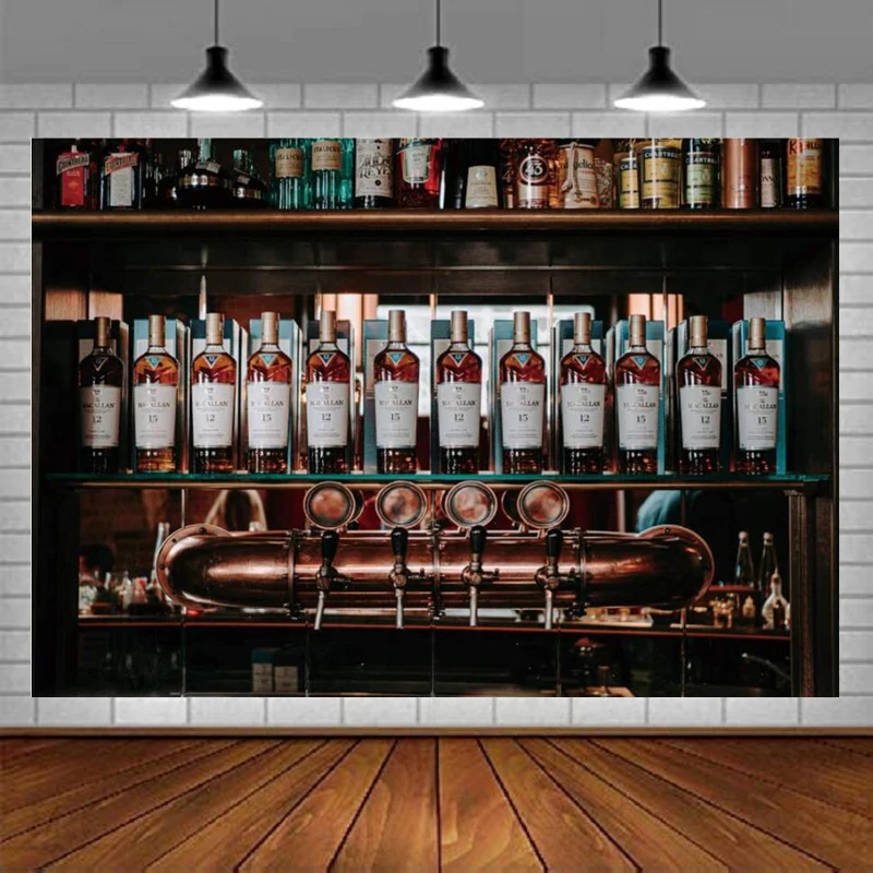 

Wine Shelf Photography Backdrop Wine Celler Whisky Drinks Alcohol Cafe Restaurant Film Bar Interior Decor Live Background