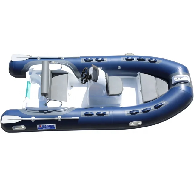 13ft 3.9m Double Model Hypalon Inflatable Boats 1.2mm Fiberglass and PVC Rib Motor Boat With Deep V Hull for Outdoor Fishing view 3