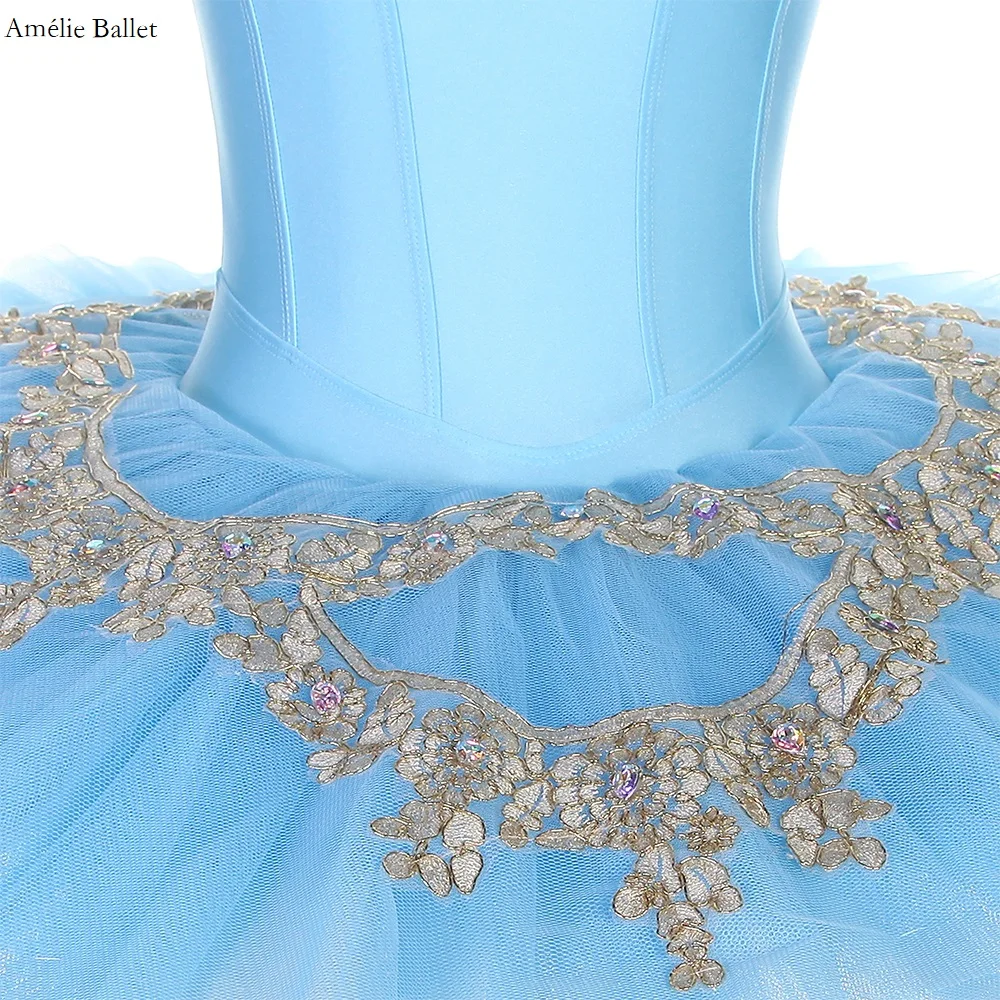 BLL126 Hemelsblauw Pre-Professionele Ballet Dans Tutu Stage Performance Kostuum Meisjes & Vrouwen Ballerina Dans Tutu Jurk 5 kleur