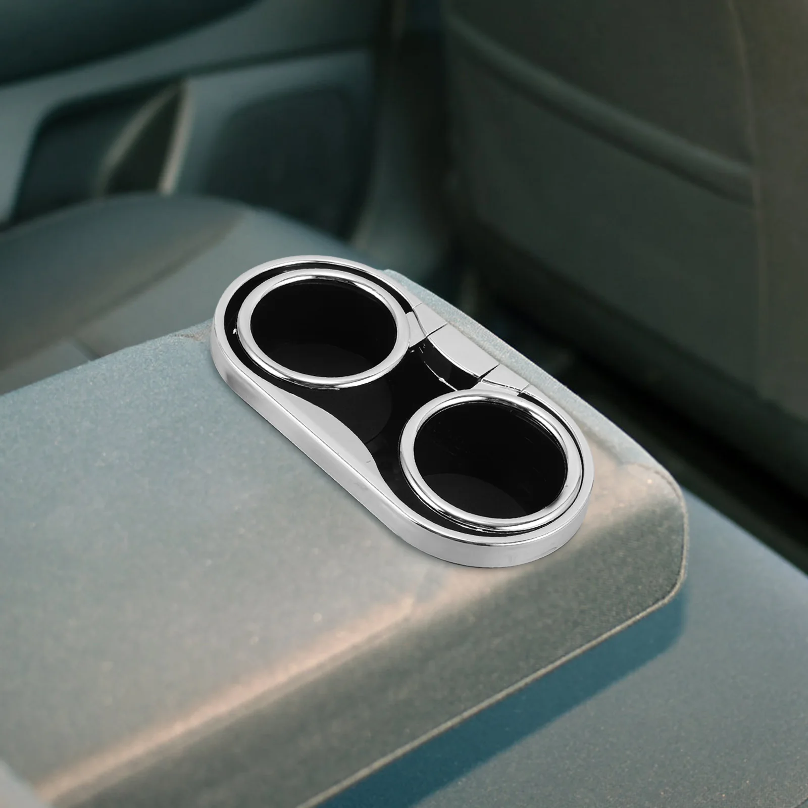 

Universal Double Hole Cup Holder for Car Boat Back Seat Durable Plastic Beverage Organizer Holds Phones Sunglasses Credit Cards