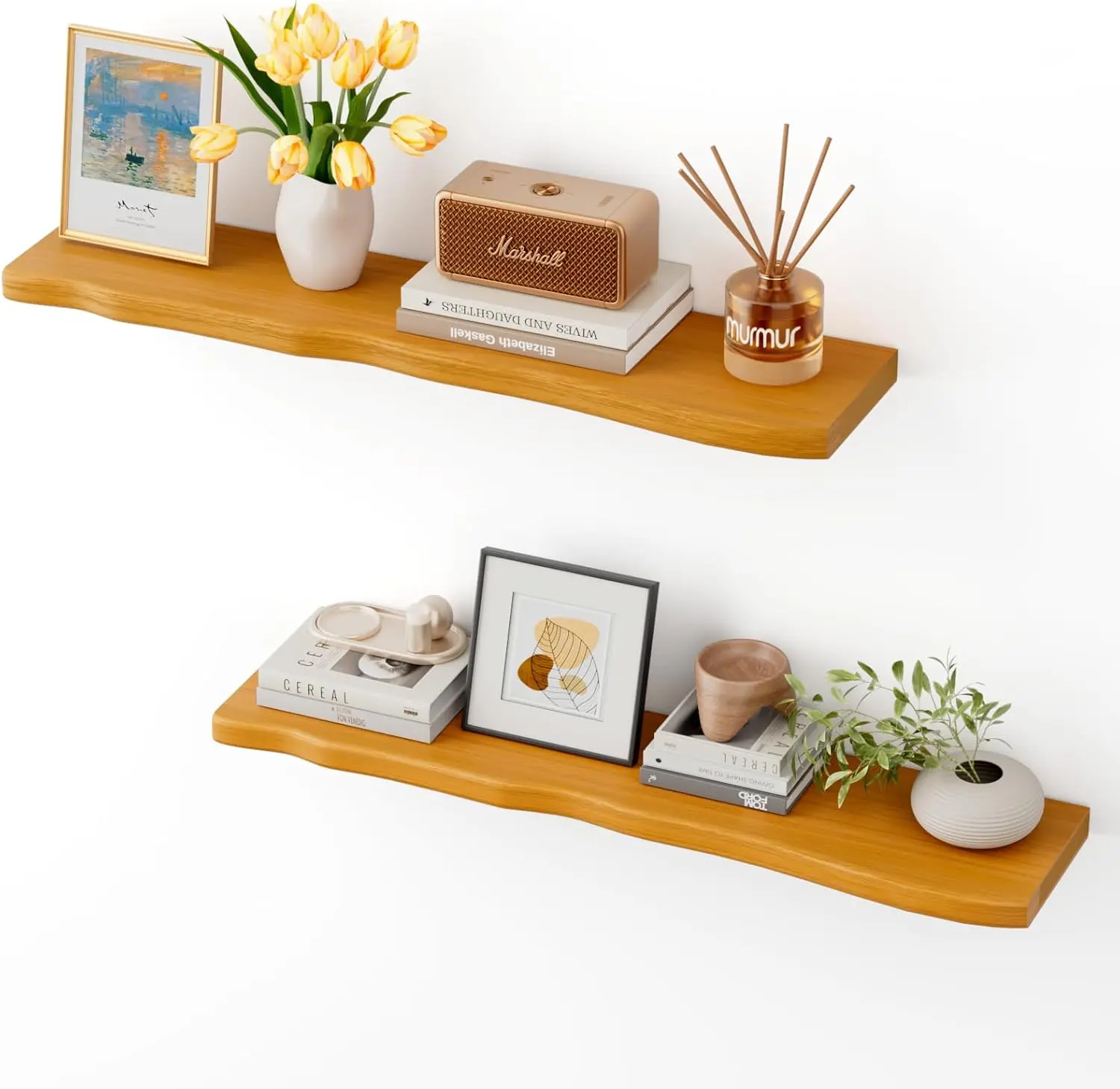 

Floating Shelves for Wall Rustic Farmhouse 36 Inch Floating Shelf Bath Wooden Shelves Wall Mt Live Edge Pine Shelf with Uniqu