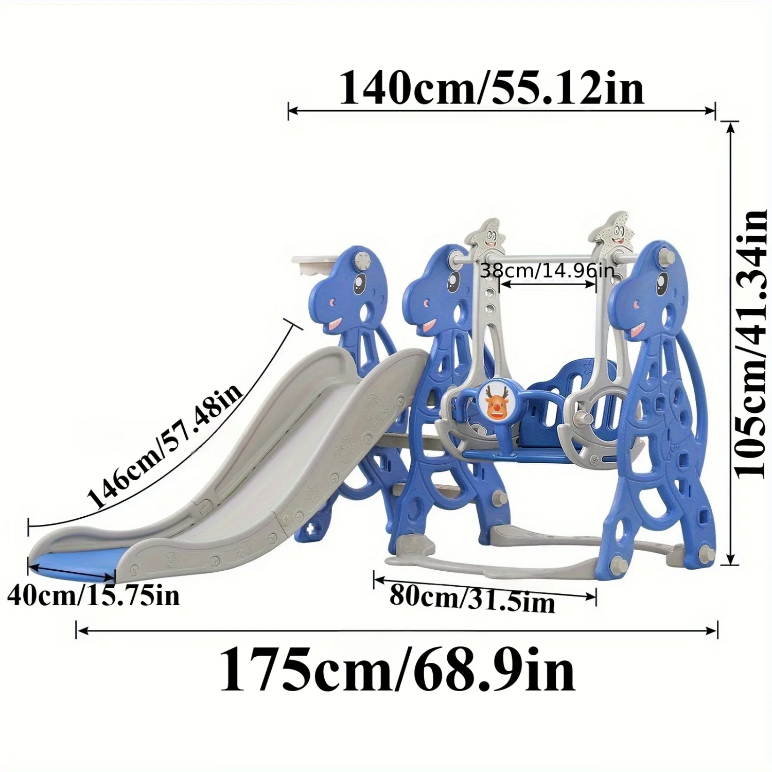 4 in 1 Toddler Slide & Swing Set Baby Slide for Toddlers with Basketball Hoop Indoor Outdoor Toddler Playset Christmas Gift