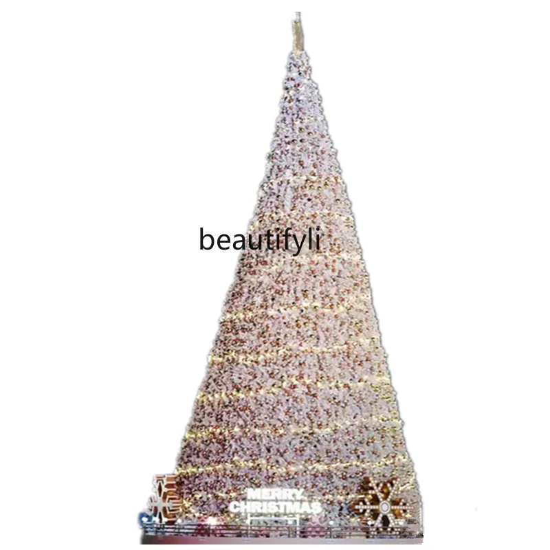 cqyModern creative white Christmas tree set 4   5  6 meters 7 meters, large frame Christmas tree