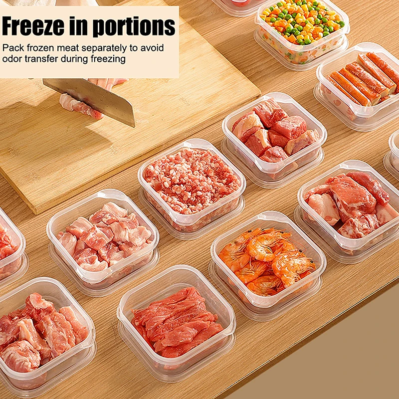 1Pc scatola di conservazione degli alimenti trasparente frigorifero carne congelata verdura scatola di conservazione degli alimenti da cucina organizzatore di conservazione sigillato per alimenti