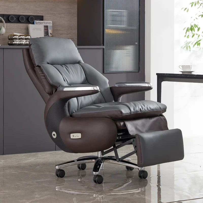 Commerce Mobile Office Chairs Ergonomic Luxurious Meeting Recliner Office Chairs Leather Comfortable Furniture Bürostuhl LLOC