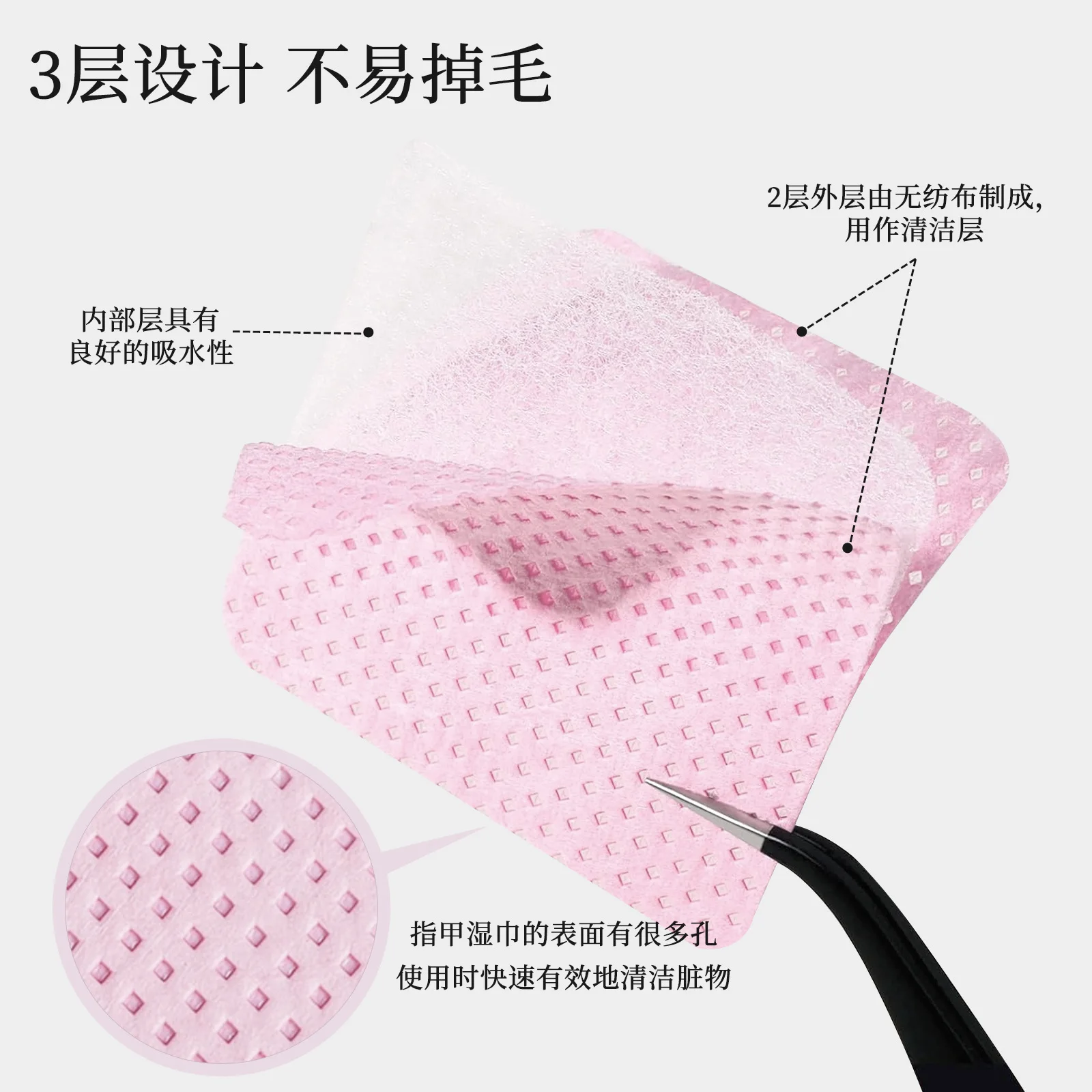 Nail Art Eyelash Glue Bottle Mouth Nail Wash Cotton Cloth 1080 Pieces of Magic Cotton Pieces Boxed Cleaning Removing Nail Wipes