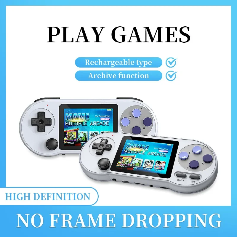 SF2000 Handheld Game Console 3 inch IPS Mini Portable Handheld Game Player Retro 6000+ Games Supports Wireless Double TV Output