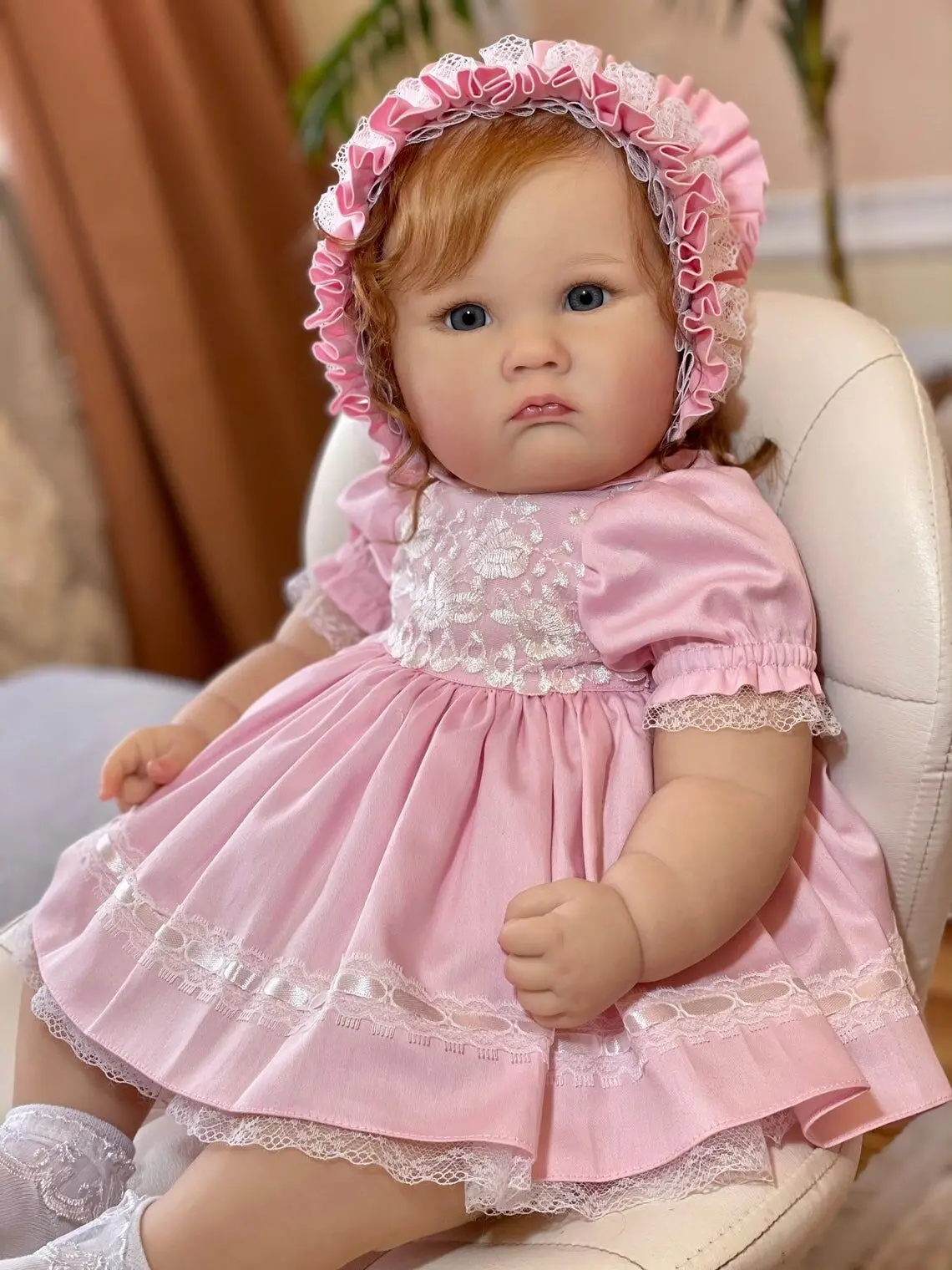 

SANDIE 60CM Charlotte Reborn Toddler Princess High Quality Hand Paint Multiple layers with Visible Veins Rooted Long Curly Hair